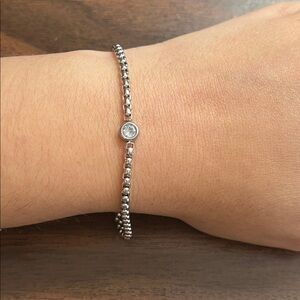 stainless steel chain bracelet with single stone